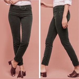 AG The Stevie Green Slim Straight Ankle Cords 28